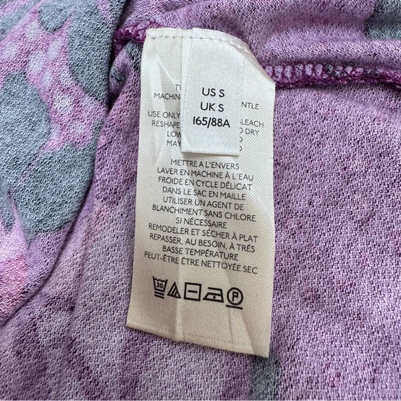 Free People Purple Floral Retro Boho Long Sleeve Retro Mod Scoop Back Dress - Picture 9 of 12